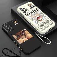 Anime O-One Piece Phone Case for Samsung Galaxy A24 A11 A73 A33 A32 A13 A52 A72 A23 A22 A53 A54 A12 A42 Square Liquid Cover