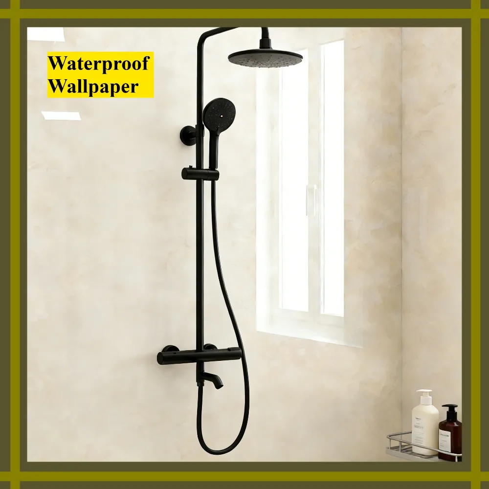 Waterproof Marble Vinyl Wallpaper Self‑Adhesive Peel‑Stick Anti‑Oil Anti‑Mould for Kitchen Sink Cabinet Bathroom Wall Cover