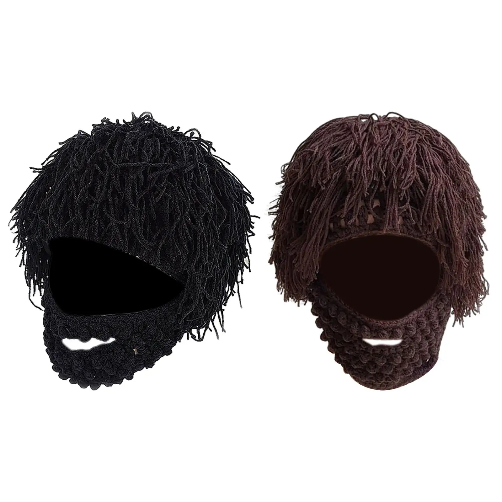 Knit Bearded Hat Ski Mask Kids Warm Hat Windproof Prop Casual Knitted Hat for Festival Travel Cold Weather Cycling Snow Sports