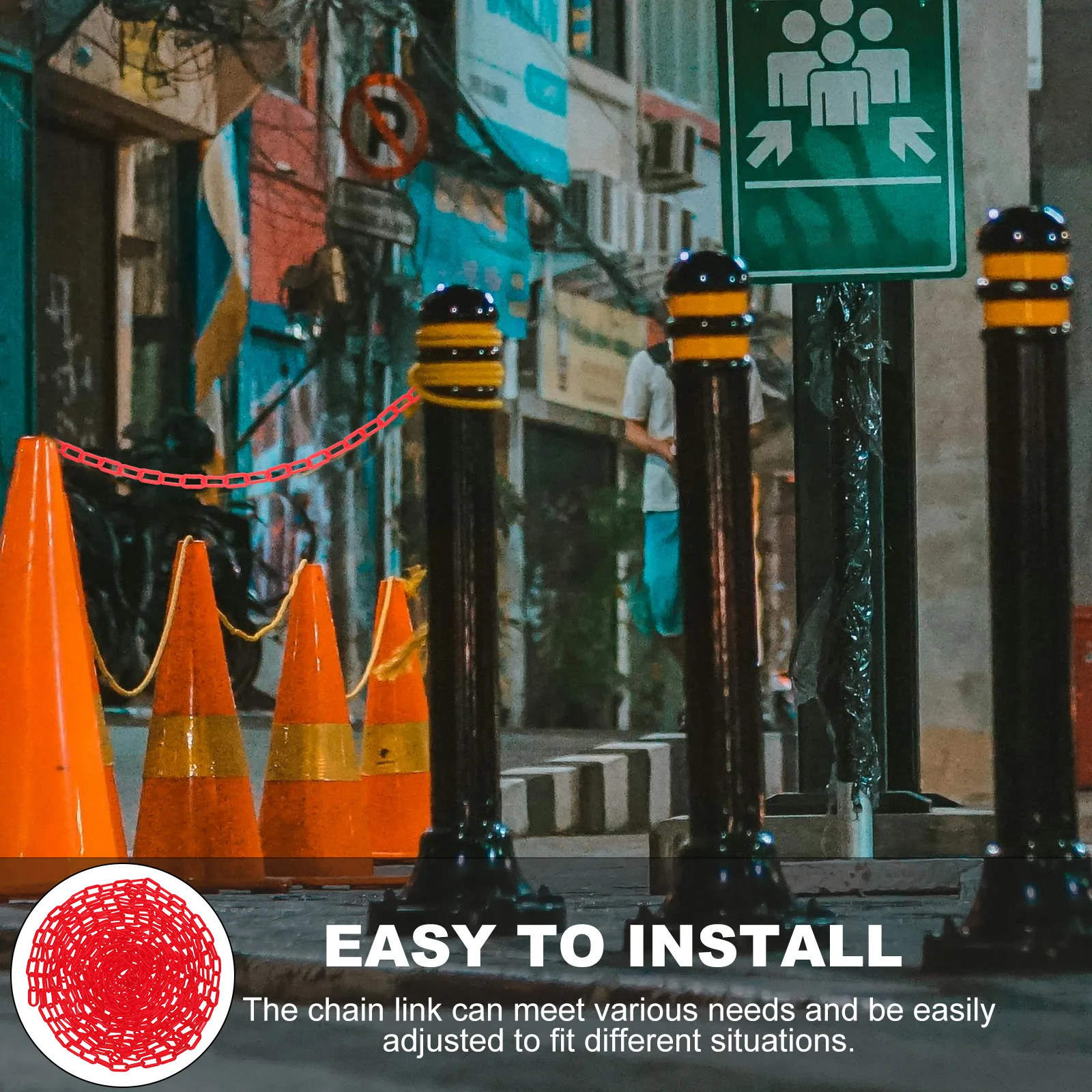 

Plastic Safety Warning Protection Links Crowd Control Barrier Chains Caution Chain Links Security