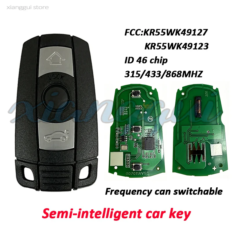 Для BMW CAS3 1/3/5/6/7 серий E61 E90 X5 X6 E82 E91 E92 E60 E70 E71 E87 E88 E89 Z4 433/315/868 МГц ID46 чип Автомобильный дистанционный ключ-брелок