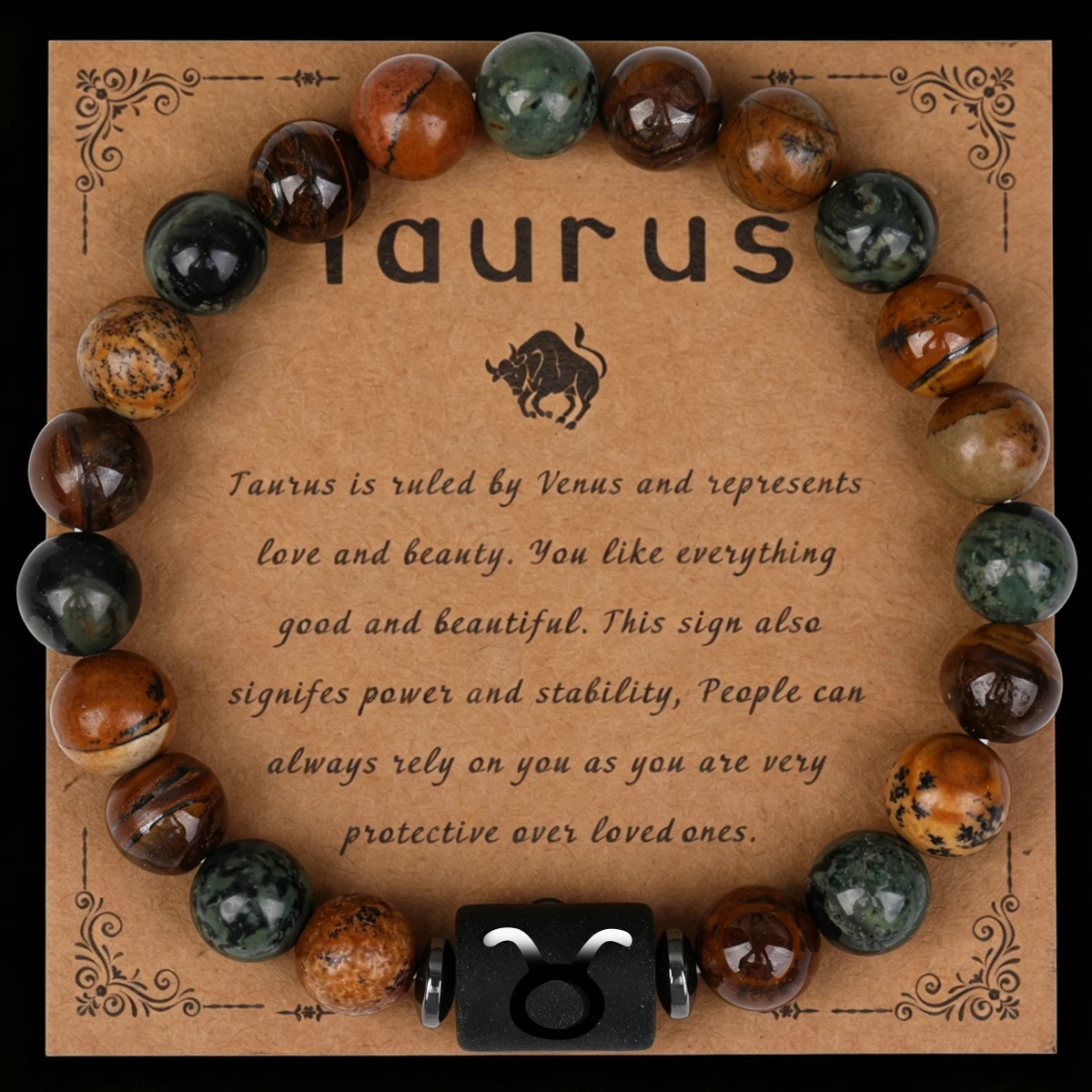 12 Sternzeichen-Armbänder aus Naturstein für Krebs, Jungfrau, Löwe, Waage - Paar- und Freundschaftsgeschenke, Schmuck-Armbänder, Pulsera Hombre – Detail 30