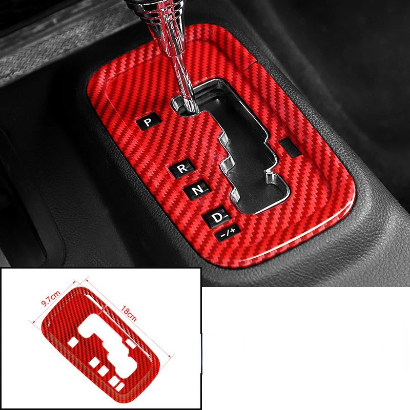 1pc Carbon Fiber Color Car Interior Gear Shift Panel Decoration Cover For Jeep Wrangler JK 2011 2012 2013 2014 2015 2016 2017