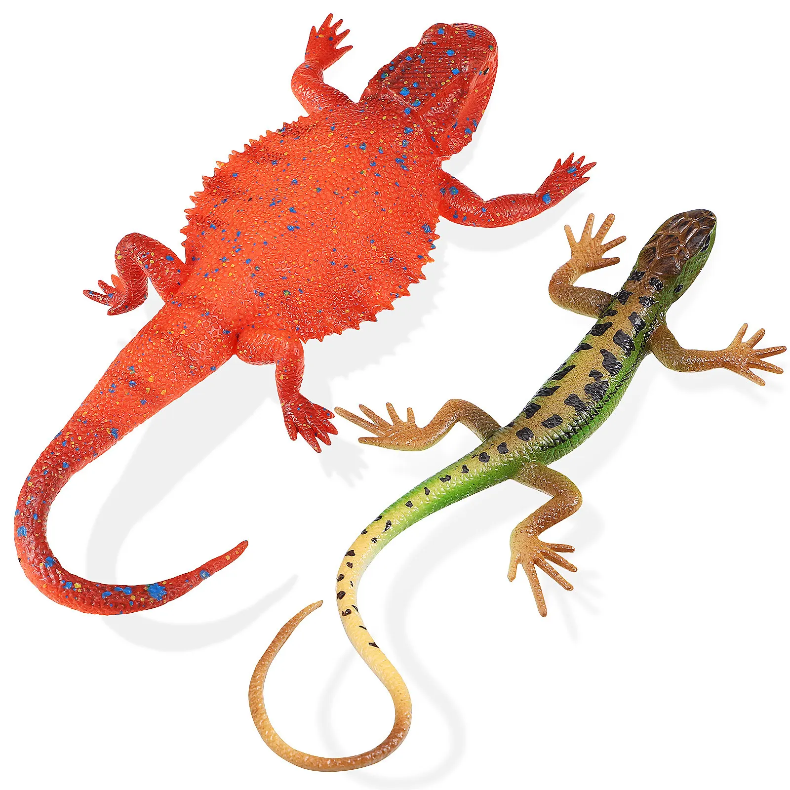 

2Pcs Detailed Simulation Animal Figures Realistic Lizard Soft Plastic Prank Props Desktop Reptile Decor Lizard Figurine