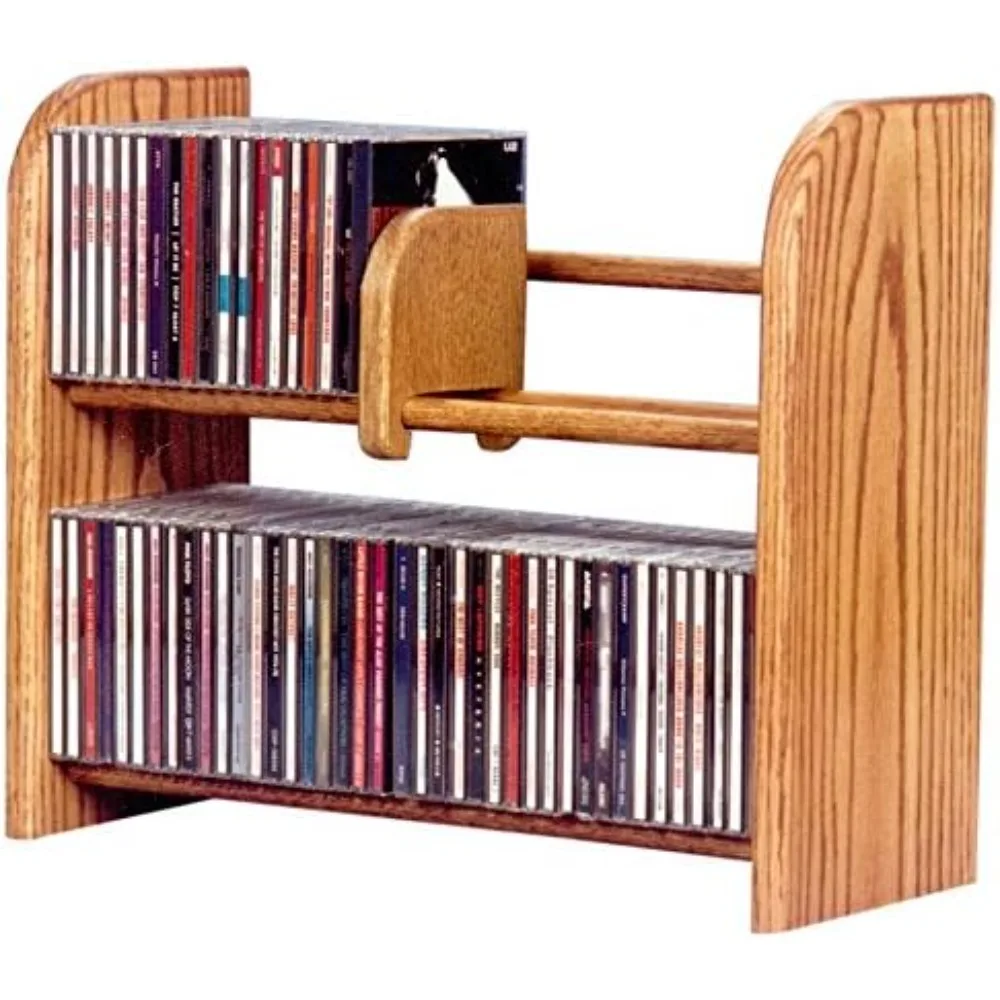 

Wood Shed HILL 01 Series Dowel Style CD Storage Rack - 201 CD Rack with 14.5" Real Oak Wood Shelves - Holds 110 CDs