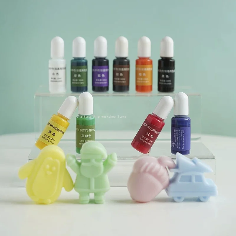 Handmade Soap Base Pigment 10 Color 10ml DIY Soap Making - Colored Non-staining Mixed-color Soap Dyeing Craftwork Material