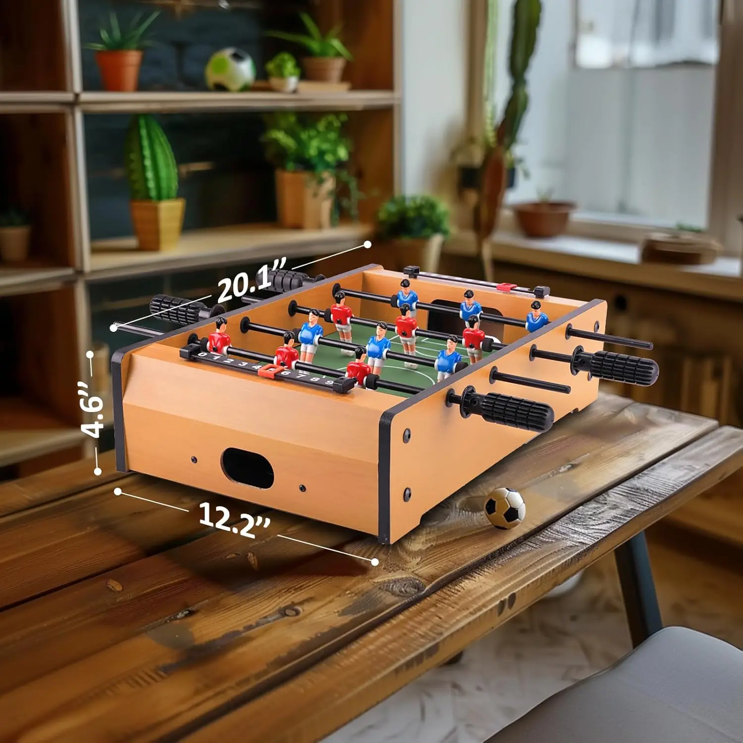 20-Inch Mini Foosball Table with Upgraded Steel Rods, Durable Board & Enhanced Players for Kids and Adults