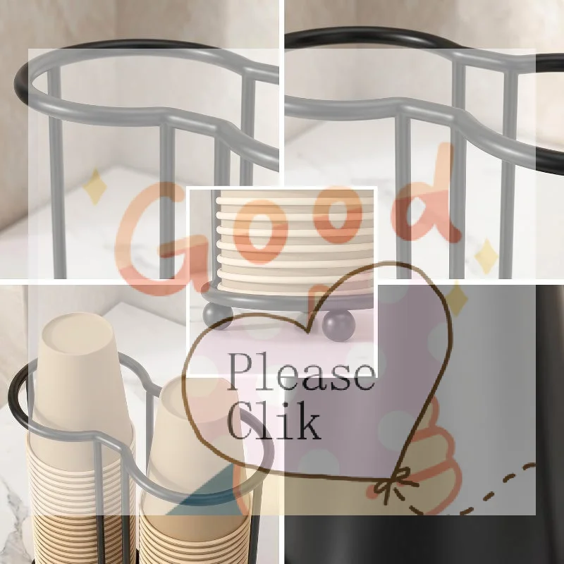 【HG】Metal Disposable Paper Cup Holder With Dual Slots Stable Base For Home Kitchen Office Coffee Station Daily Use
