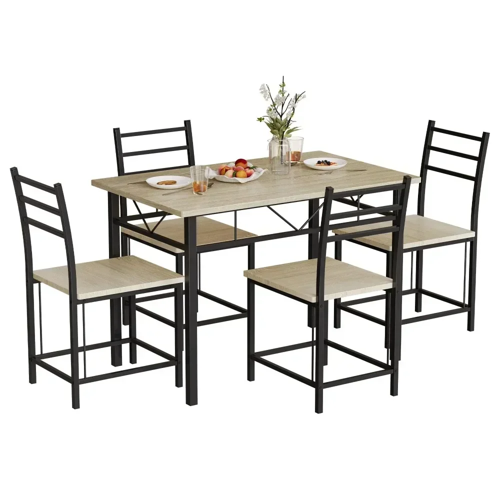 for Table and Chairs Set, 5 Piece Dining Set, Wood Metal 42