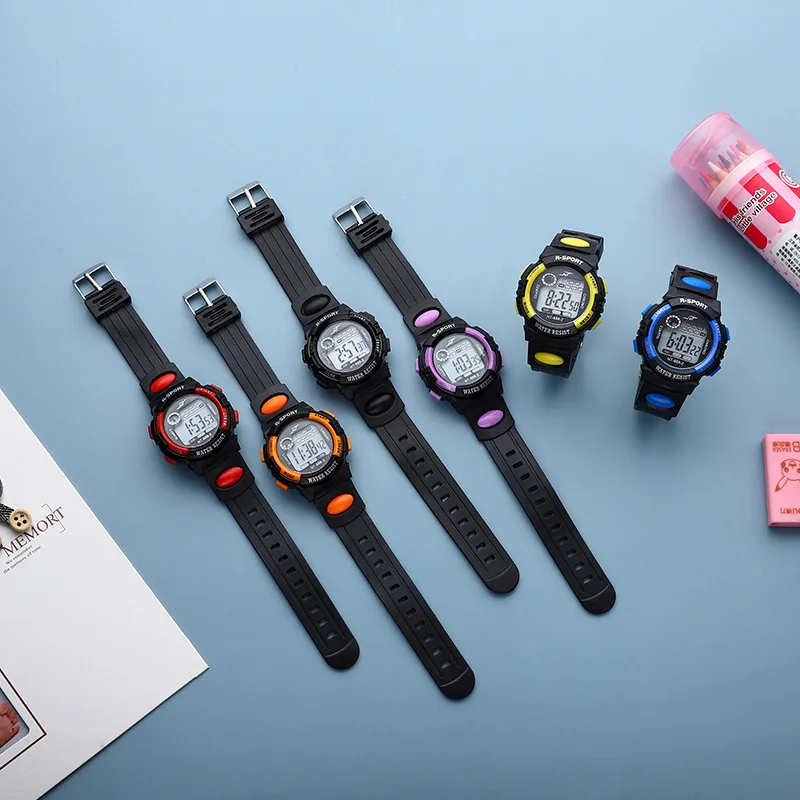 Student Sport Watches For Kids Colorful Electronic Watches Waterproof Clock Children Digital Watch For Boys Fashions Synoke