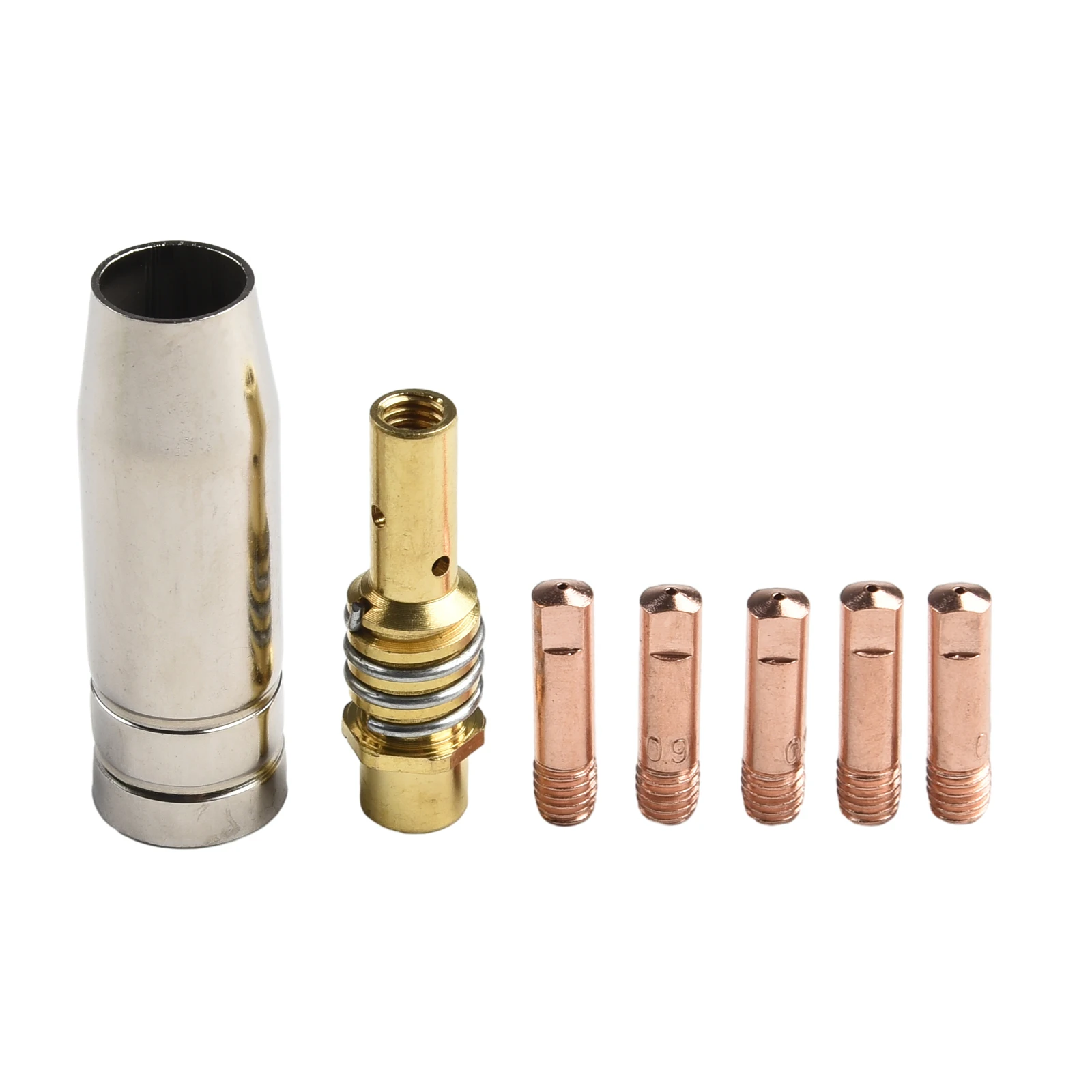 Punta di contatto ugello di saldatura MIG ugello protettivo 0.6mm-1.2mm 7 accessori per PC Kit di materiali di consumo conduttivi MB15 15AK
