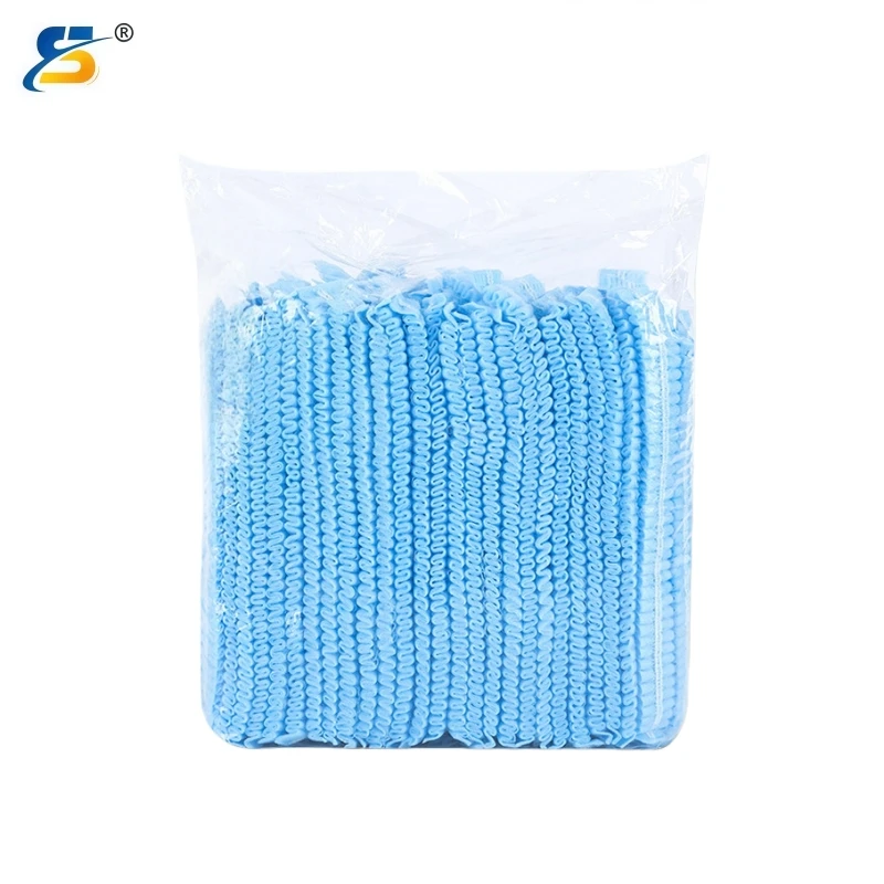 Disposable non-woven fabric with hat hotel workshop dust cap single double tendon dust-free workshop food hat beauty accessories