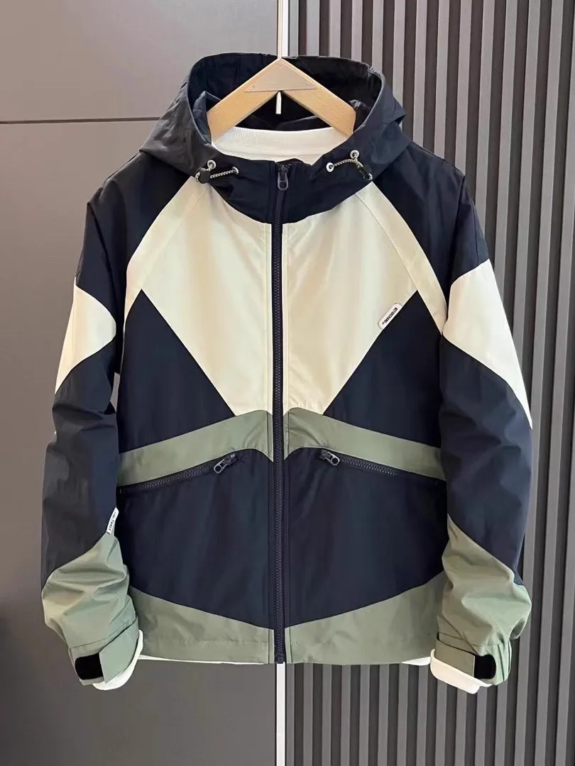 

plus Size Autumn Winter New Hooded Splice Jaet Coat Men Women Couple Trend High Quali Casual Sle Windproof Polyester Fiber