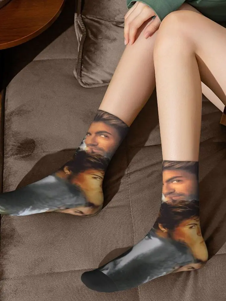 AliExpress Syntecso George Michaels Socks Spring English Singer Stockings Korean Men Quality Socks Graphic Cycling Anti Sweat Socks
