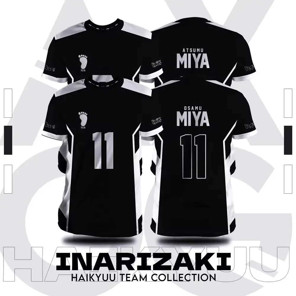 

Haikyuu Inarizaki Cartoon Anime Cosplay Men Jersey Summer Short Sleeve Children Tee Tops 2024 Fashion Women Oversized T-shirt