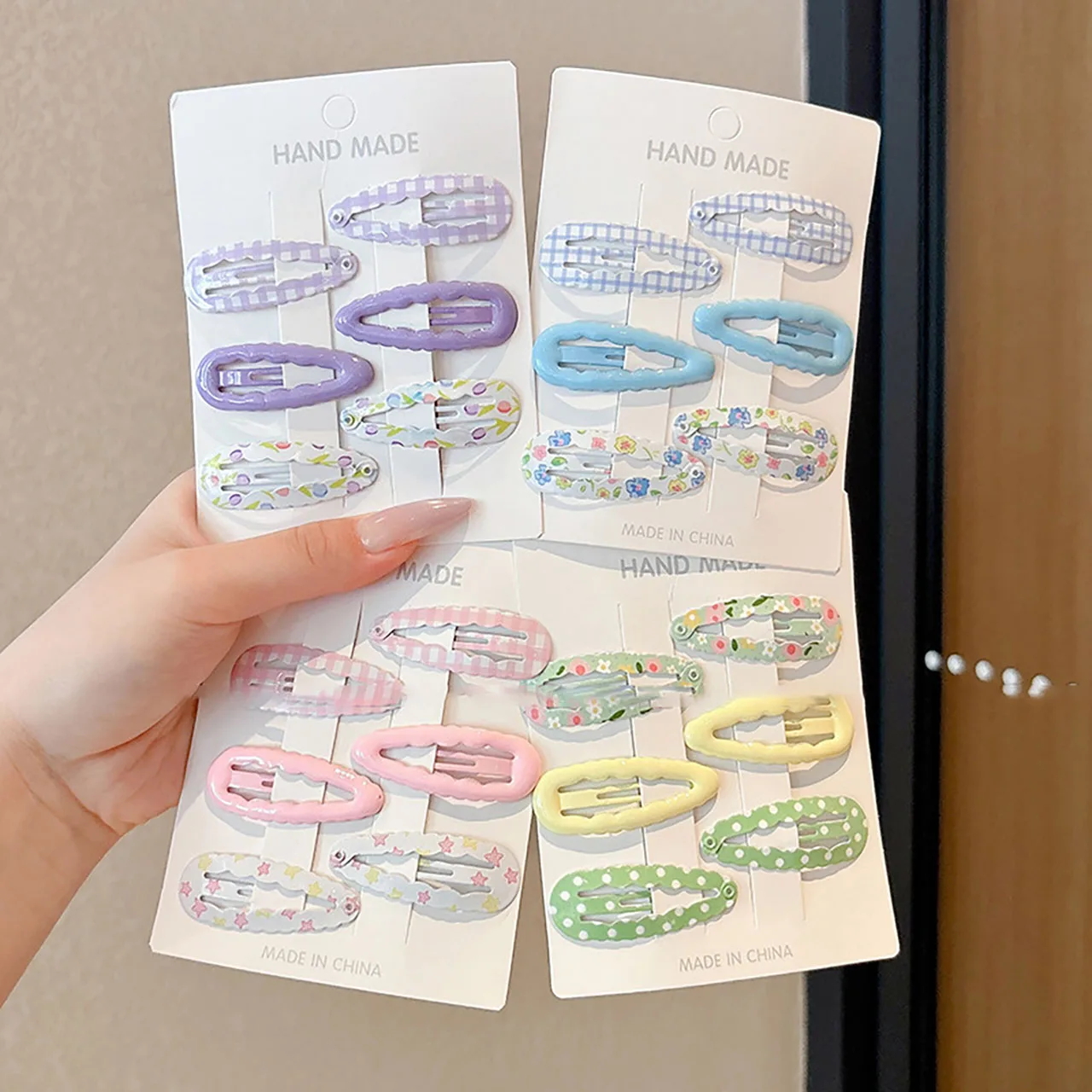 6PCS/Set Cute Baby Hair Clips Water Droplet Shaped Side Clips Bangs Clips for Girl Sweet Kids Hair Accessories