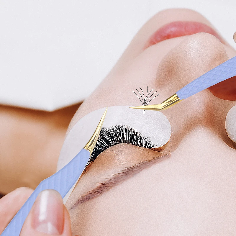 Paars Rvs Wimper Extension Pincet Wenkbrauw Clip Enten Valse Wimpers Pincet Lash Refill Verwijderen Make-Up Tool