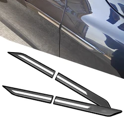 Black Silver Universal Car SUV Body Front Door Side Fender Trim Emblem Sticker Cover Badge Strip Stripe Decal Decor