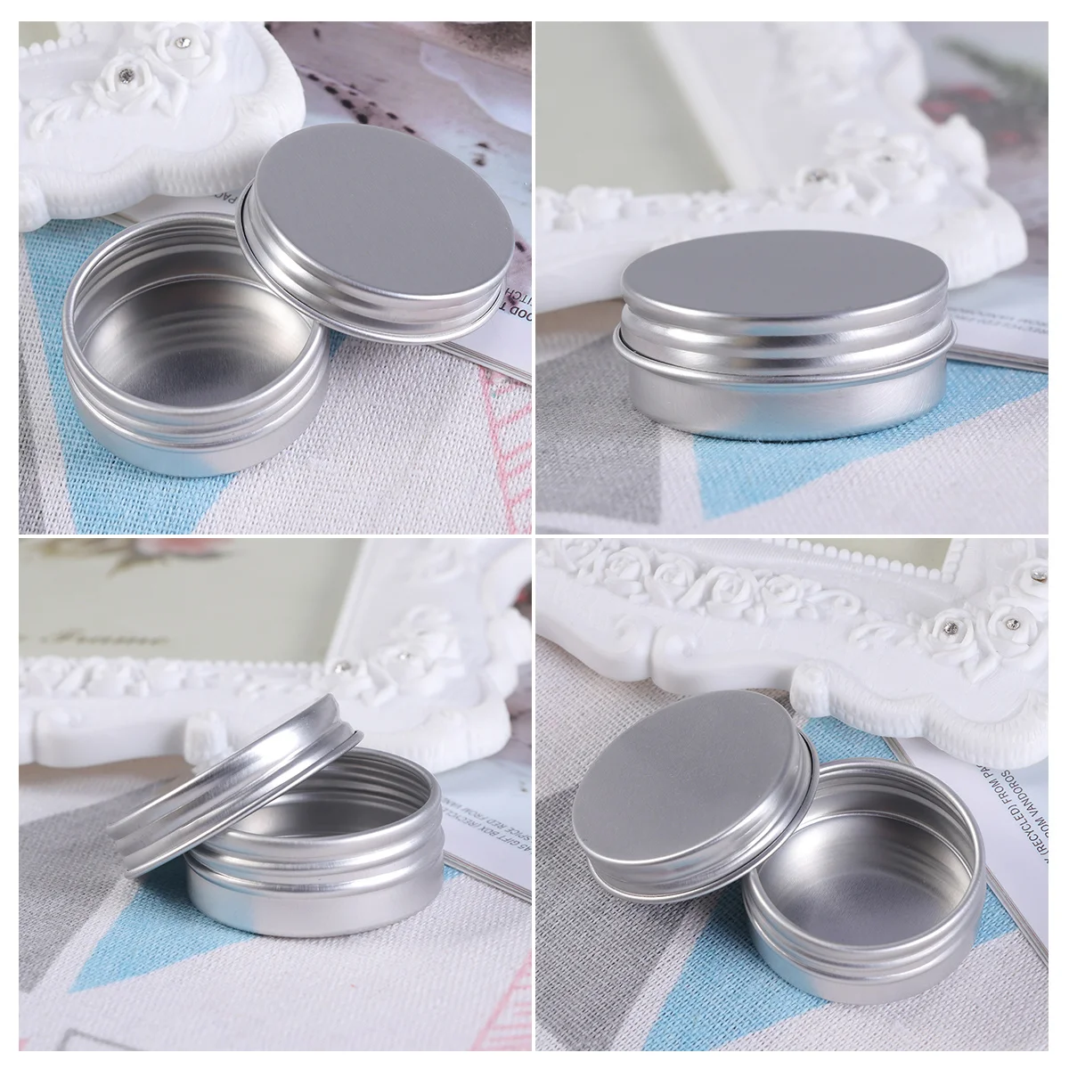 15ml Aluminiowy Okrągły Słoiczek Bezszwowa Pokrywka Lekki Pojemnik Podróżny Słoik na Krem Przenośny Szczelny Pojemnik na Kosmetyki na Balsam