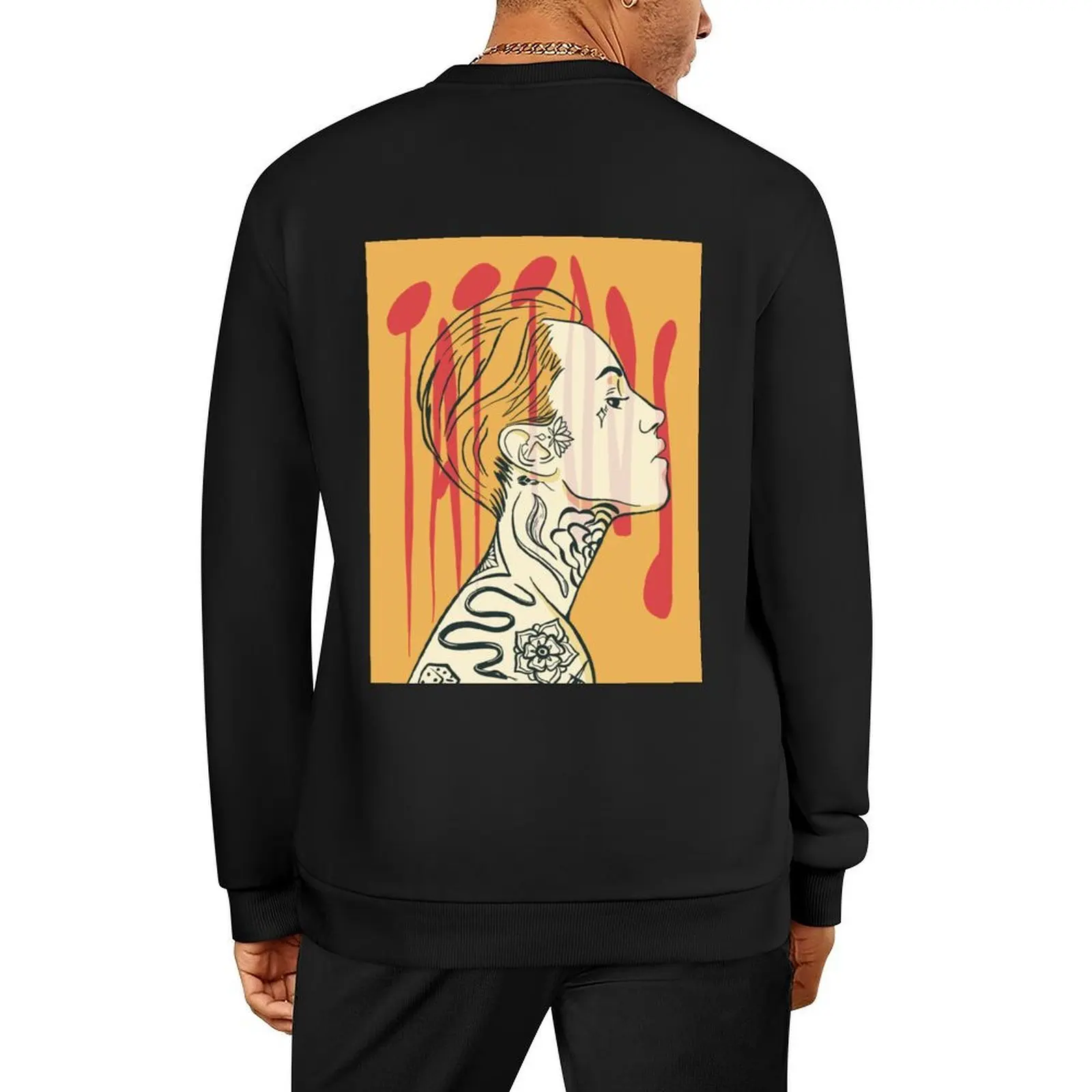 

Girl with Snake Tattoo: Day Pullover autumn korean style clothes clothes for men anime clothing hooded sweatshirts