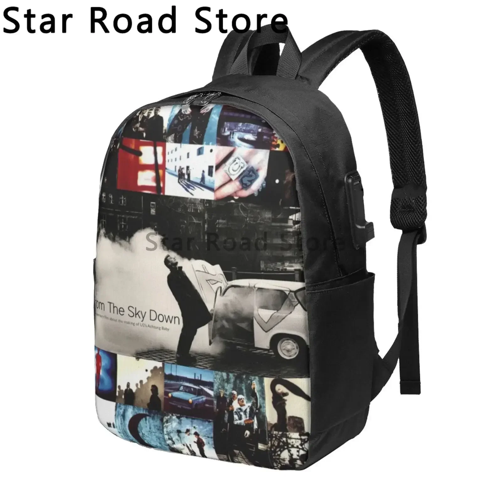 Rock Band U2 Bono Music CD Fashion Backpack Girl School Bags Boys Teenagers Backpack Kids Rucksack Kawaii Backpack