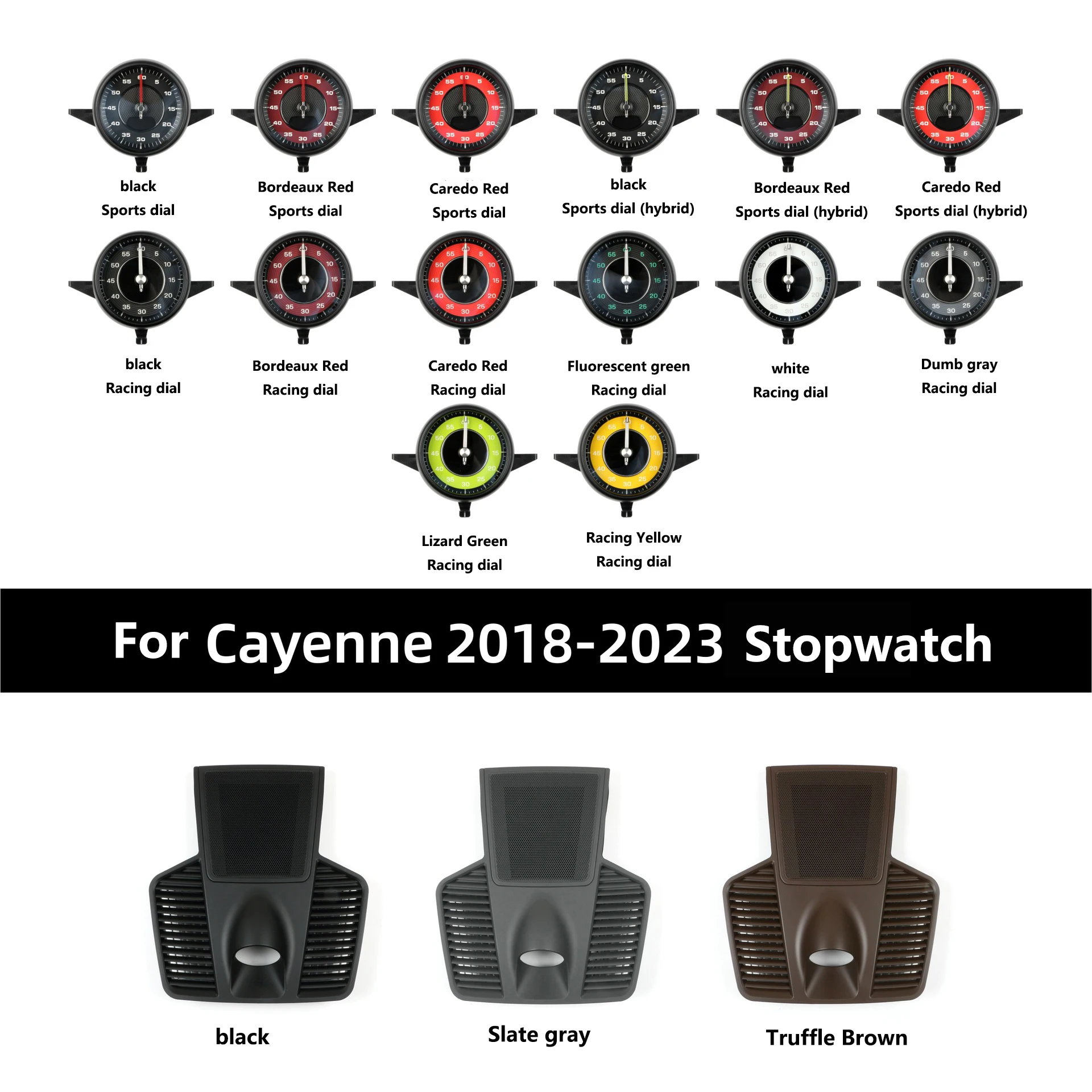 Car Stopwatch Panel Cover for Porsche Cayenne 958 Chrono Watch Interior Center Dashboard Clock Compass Modification Accessories