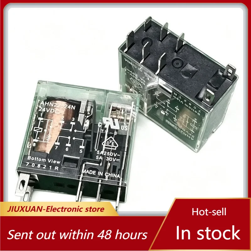 New 1pcs/lot AHN22224N AHN22324N AHN22324 AHN22024 AHN22024N 24VDC 5A 8pins AHNA21T Thin universal power relay