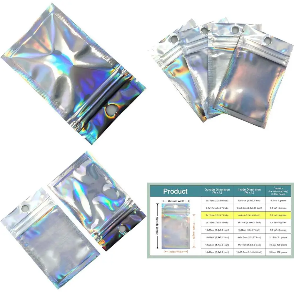 

Набор из 500 пакетов 3,5x4,7 дюйма с прозрачной передней частью, термозапайкой и отверстием для подвешивания, для масла, с застежкой-молнией, герметичное хранение