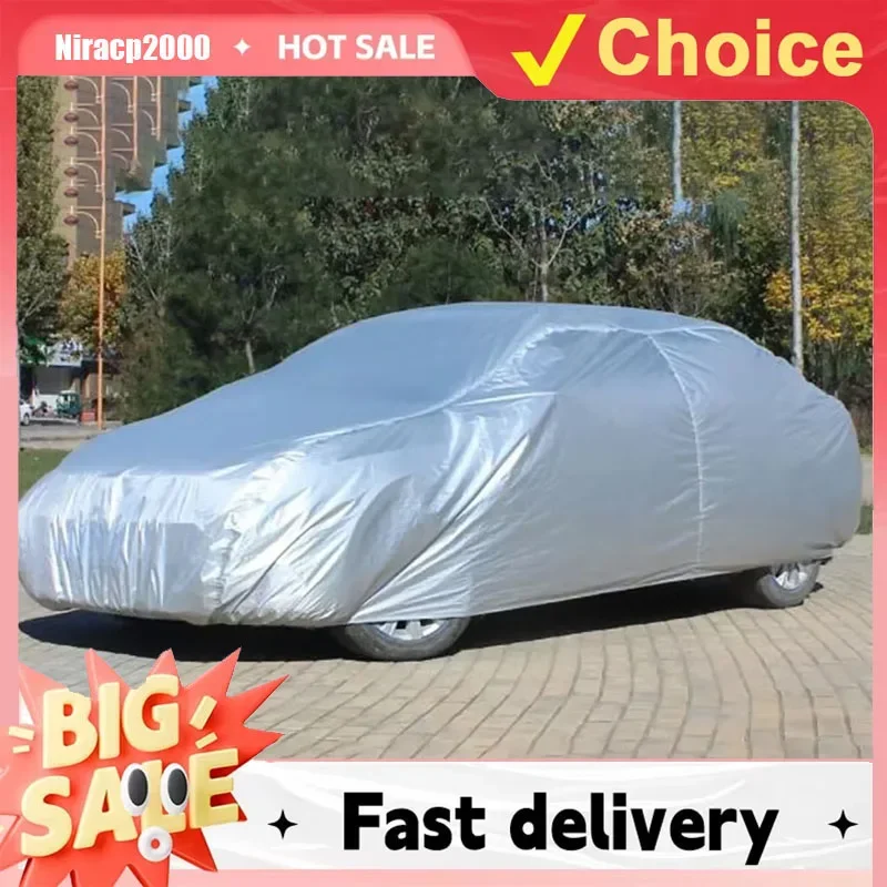 

NEW The Four Seasons Fit Full Car Cover Waterproof Dustproof PE Film CoatAluminum Protective Sunshade UV Ray Reflectioncar Cover