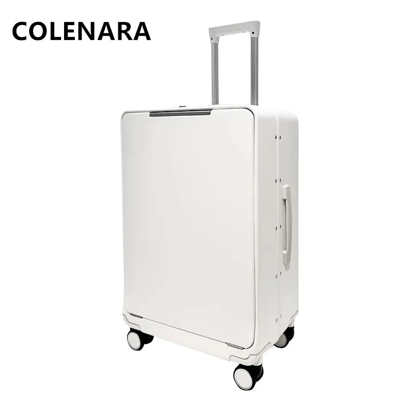 COLENARA New 20-inch Suitcase ABS + PC Boarding Box 24"aluminum Frame Trolley Case for Men and Women Universal Carry-on Luggage