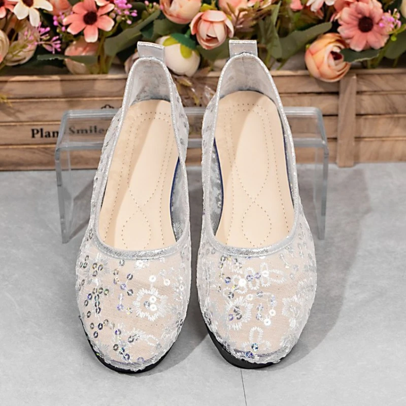 

Летняя модная новая пикантная однотонная женская удобная повседневная обувь на плоской подошве с квадратным носком и вышивкой, элегантная прогулочная обувь