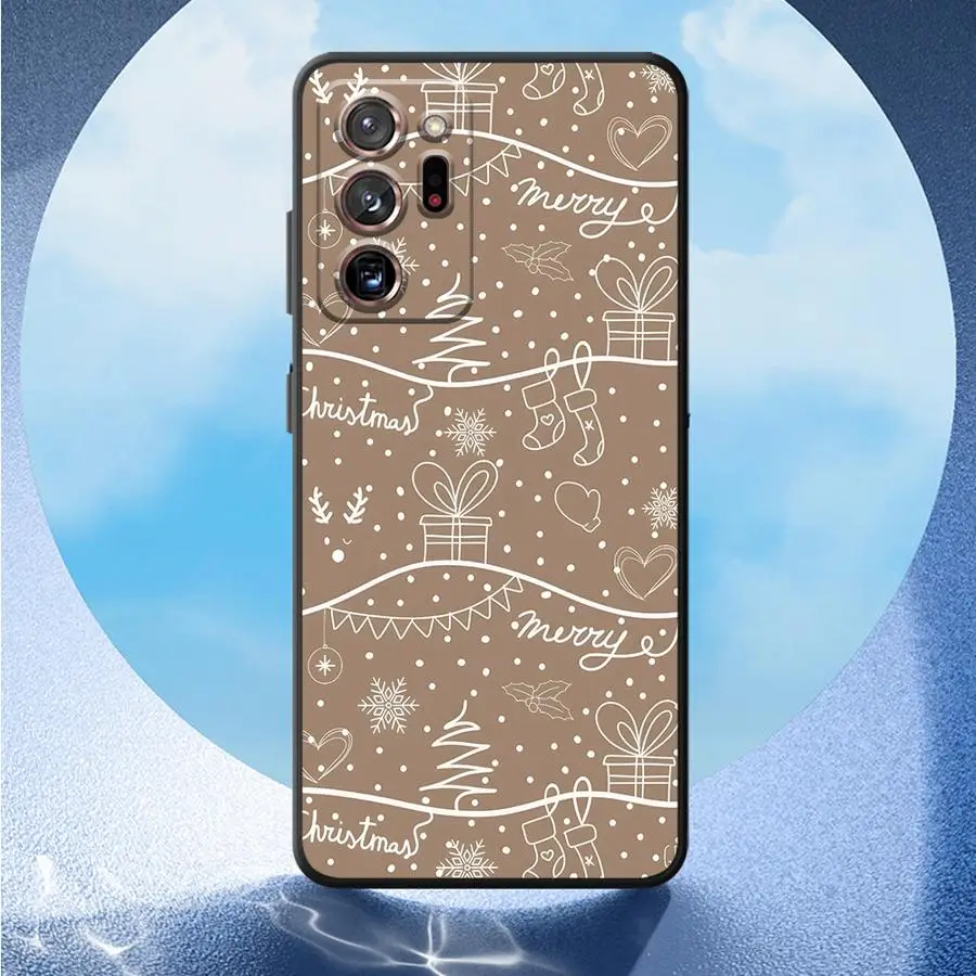 حافظة لهاتف سامسونج جالاكسي نوت S8 9 S10 8 S9 20 Ultra 10 Plus غطاء هاتف ناعم أسود كارتون عيد الميلاد #5