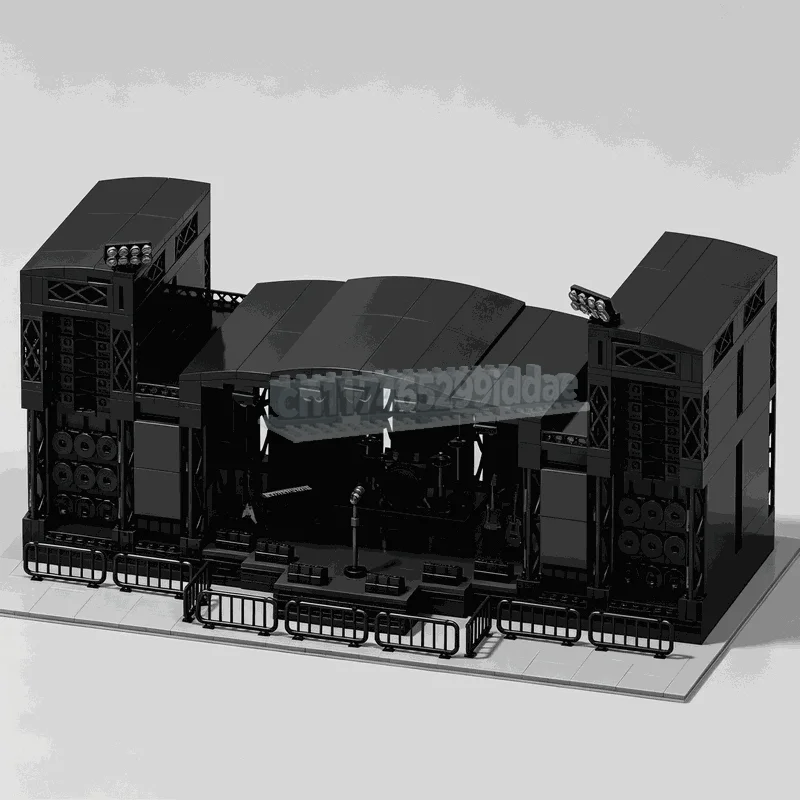 NEW 1697PCS Concert Performance Stage Building Blocks Music Venue Architecture Model DIY Assembly Set Detailed Display Toy Gift