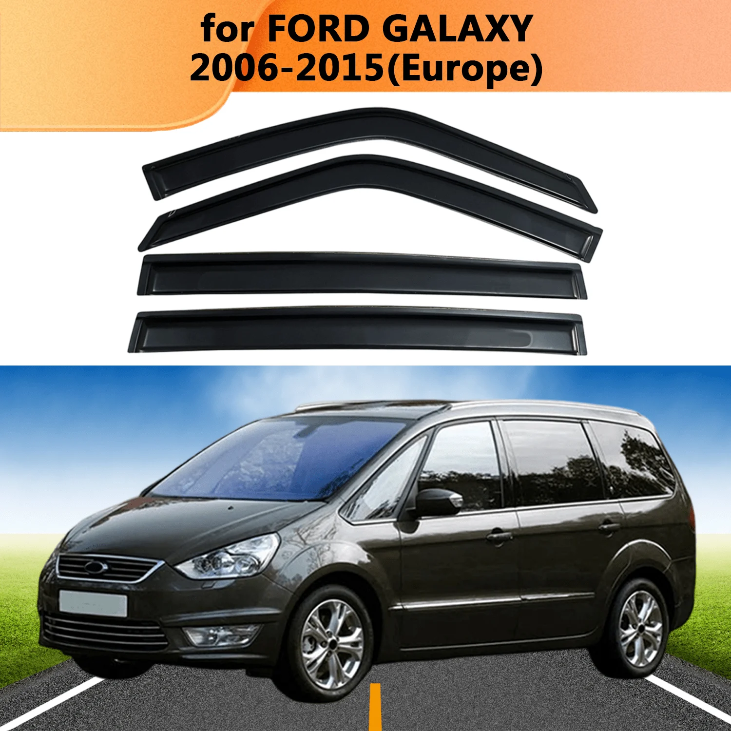 

Для Ford Galaxy 2006-2015 (Европа) Ветровики, Дефлекторы окон, Защита от дождя, Козырьки на двери
