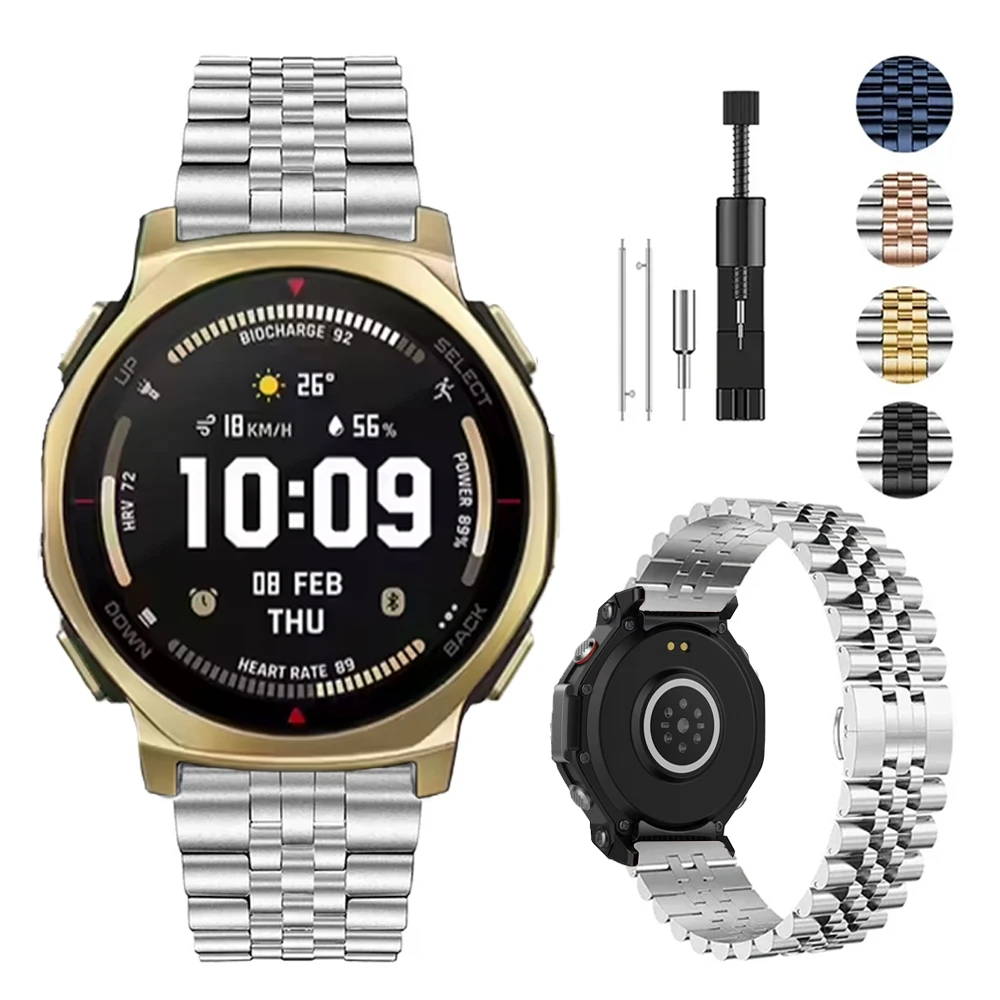 22mm Metal Strap for Amazfit T-Rex3 Pro 48mm/Balance 2/1/Bip 6/GTR 4 High Quality Wristband for Huawei Watch GT6/GT5/GT4-3 46mm