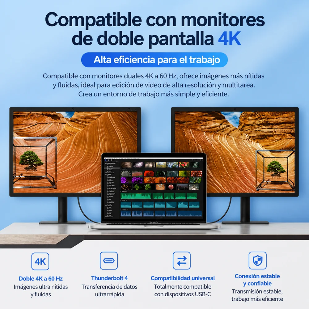 Cable UGOjP Thunderbolt 4 con Conector en Ángulo Recto de 90 Grados, Cable USB4 de 40 Gbps para Transferencia de Datos, PD100W, para EGPU, SSD, iPad, MacBook