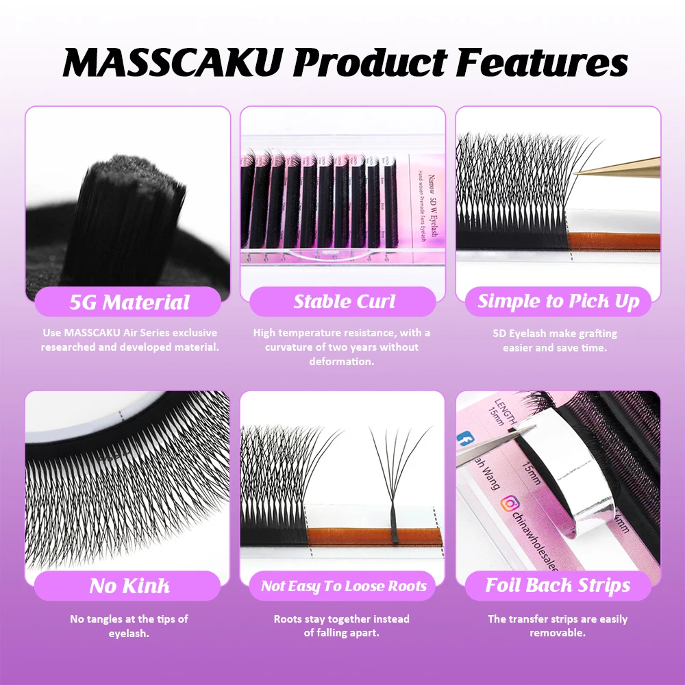 MASSCAKU Narrow 3D/4D/5D V-Sha - Eyelash Extension Volume Styles ulasan dan harga