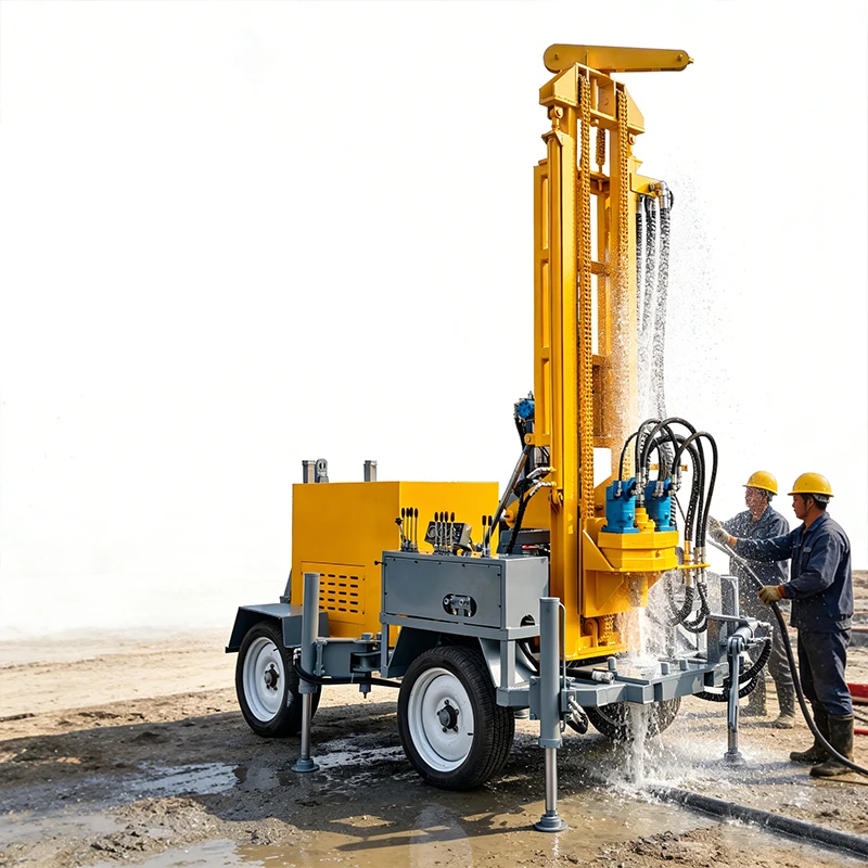 Crawler Water Well Drilling Rig 400m Heavy Duty Hydraulic Borehole Machine Durable Deep Borehole Drilling Rig