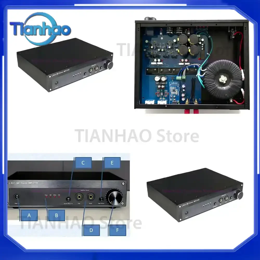 L.NAP200DAC DSD Decoding Power Amplifier and Headphone Amplifier All-in-One Machine for Hi-Fi Audio Systems Output Power 95W