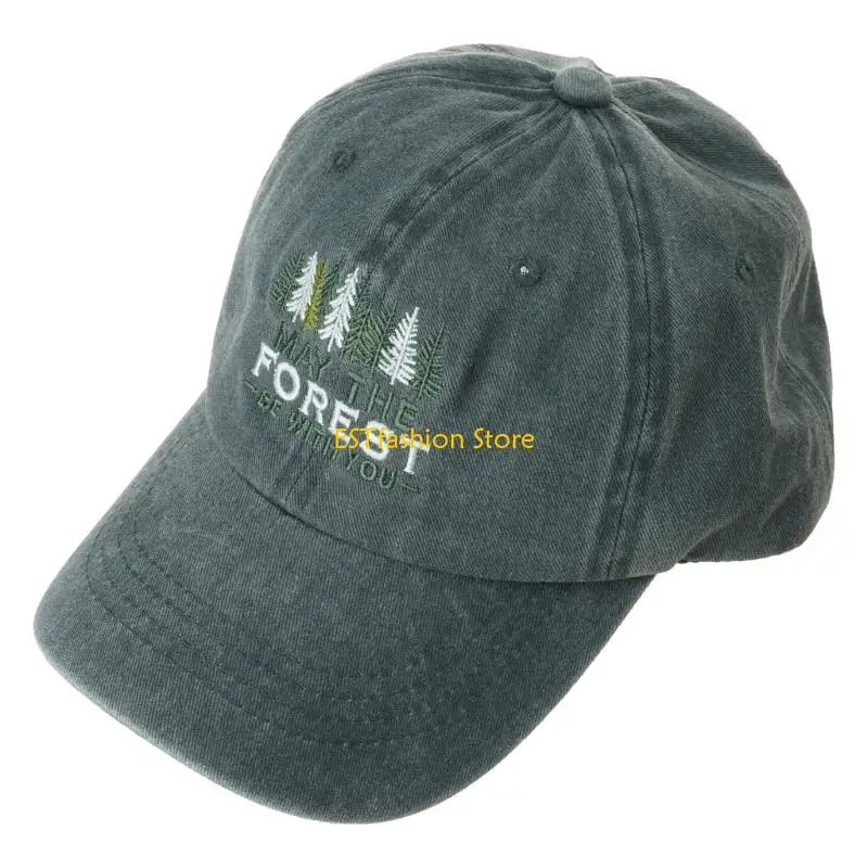 Y5GC Tree Embroidered Letter Detail Baseball Cap Soft Strong Cotton Fabric