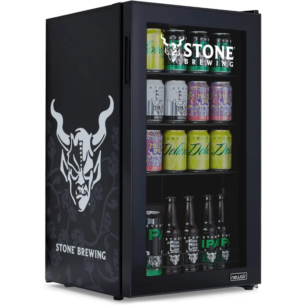 Beverage Refrigerator Cooler with 126 Can Capacity - Mini Bar Beer Fridge with Right Hinge Glass Door - Cools to 37F