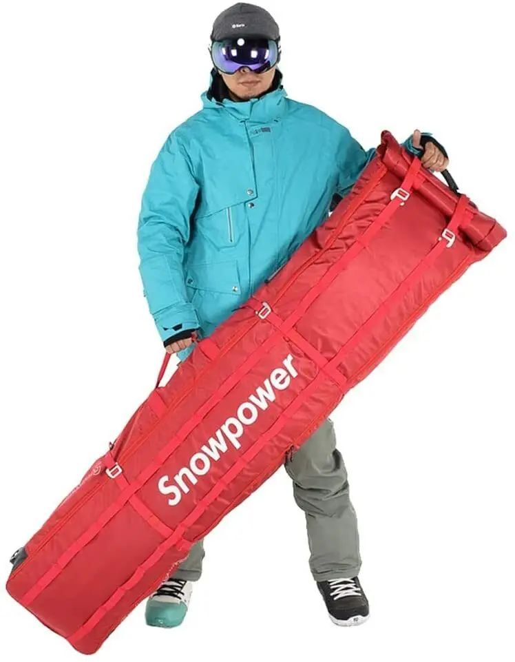 Snowboard Waterproof Fully Padded Adjustable Size Ski Snowboard Wheel Bag Travel Air Bag Adjustable length professional ski equ