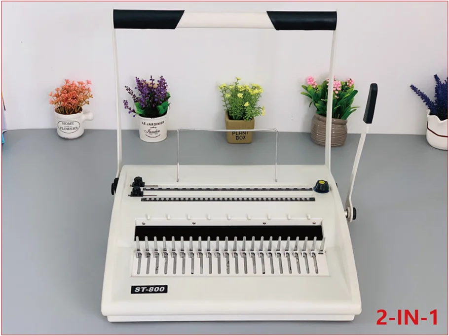 SG-ST800 2025 Hot Selling Comb and Wire Binding Machine Office Use Manual Paper Hole Punching Notebook Binding Machine