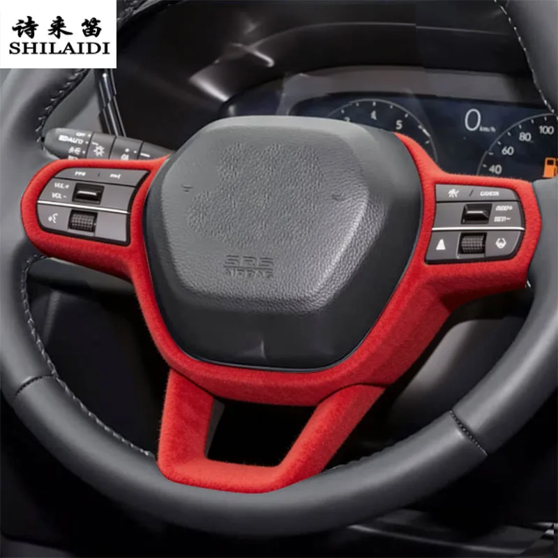 

Suede leather Car Wrapping ABS For Honda ZR-V HR-V 2022-2026 steering wheel frame Console Stowing Tidying Armrest Cover Sticker