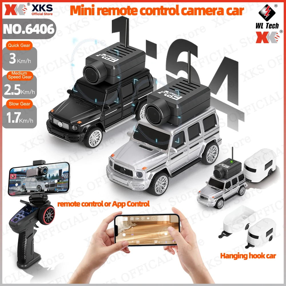 

XKS WLtoys 6406 1:64 Масштаб FPV RC Автомобиль с камерой 720P HD 2,4G Беспроводной и приложение Пульт дистанционного управления 4WD Внедорожный мини RC Грузовик Игрушка для