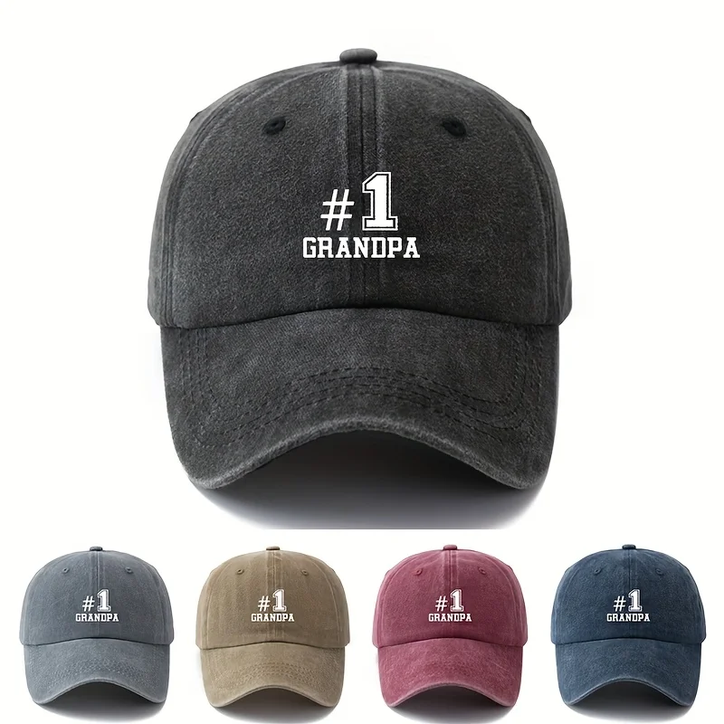 MAKEFGE #1 Grandpa Baseball Cap - Vintage Washed Truck Driver Hat, Lightweight Dad Grandpa Gift for Father's Day, Birthday