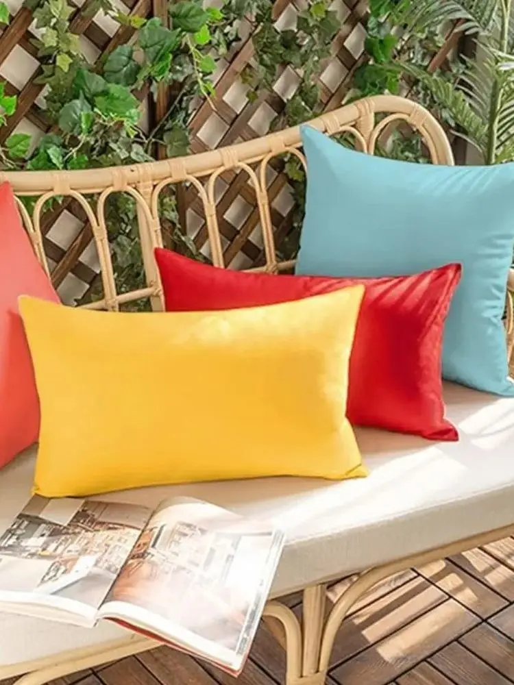 Wasserdichte Kissenbezüge für den Außenbereich, 30 x 50 cm, 45 x 45 cm, Kissenbezüge für Terrassenmöbel, Außendekoration für Couch, Garten, Bank, Veranda – Detail 1
