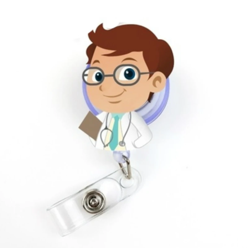 Medical Workers ID Tag Chest Pocket Card Clips Nurses Doctors Work Card Retractable Badge Reel Employee's Card Tag Clips