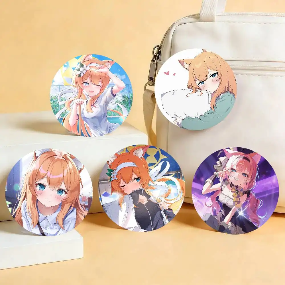 Iochi Mari Anime B-blue Archive Badge Tinplate Meme Round Brooch For Hat Bag Creative Lapel Jewelry Accessories Gifts