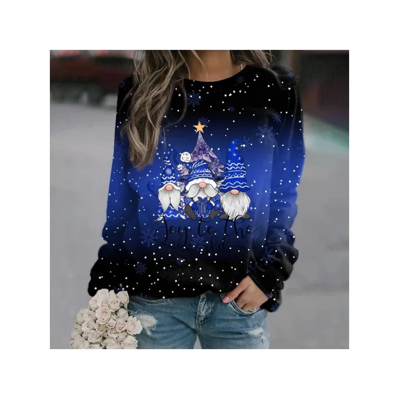 

Women's Christmas Theme Printed Loose Sweater Jacket